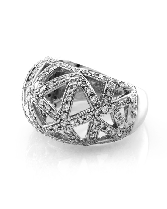 Diamond Pave Cut Out Dome Ring